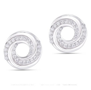 doveggs round push back sterling silver stud moissanite earrings