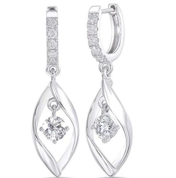 doveggs moissanite 10k white gold post 1 carat round moissanite sterling silver hoop earrings