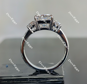 Doveggs radiant three-stone moissanite engagement ring for women