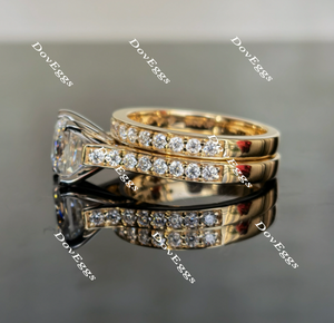 The Julieann princess half eternity pave moissanite bridal set (2 rings)