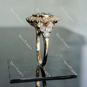 Marisol Oval floral moissanite engagement ring
