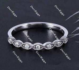 Doveggs Half eternity stacking infinity moissanite/lab diamond wedding band-1.7mm band width