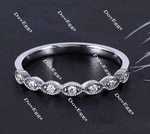 Doveggs Half eternity stacking infinity moissanite wedding band/lab diamond bands-1.7mm band width