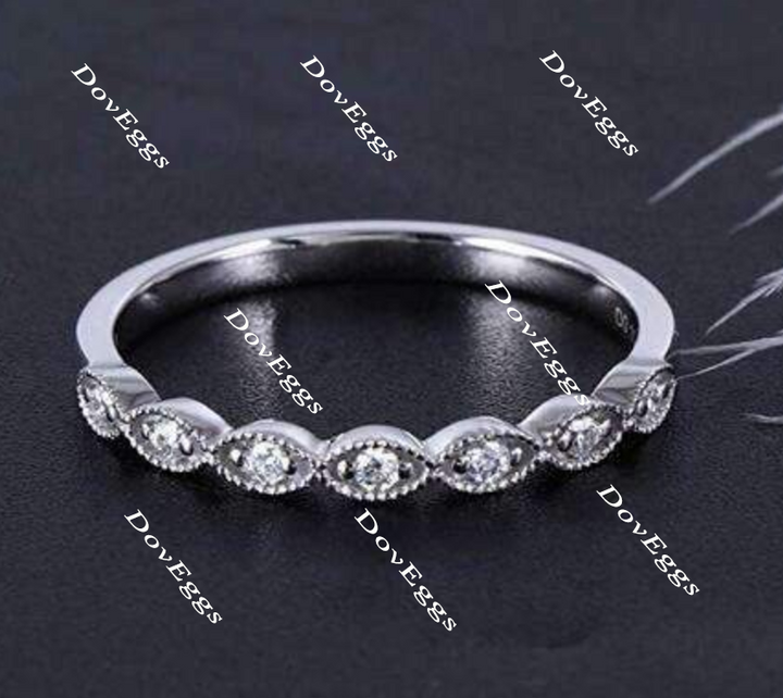 Doveggs Half eternity stacking infinity moissanite/lab diamond wedding band-1.7mm band width - DovEggs-Seattle