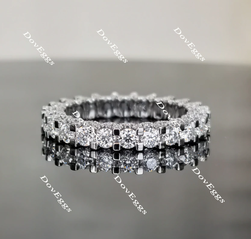 doveggs round full eternity moissanite/lab grown diamond wedding band-2.9mm band width