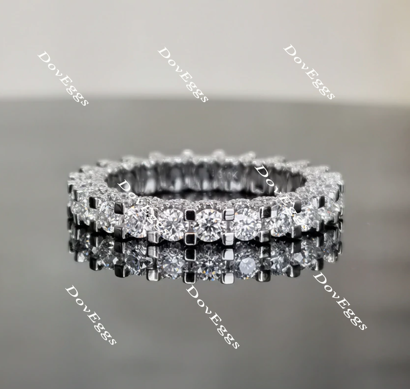 doveggs round full eternity moissanite ring/lab grown diamond wedding band