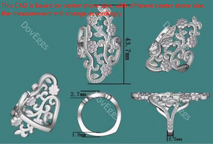 Doveggs garden goddness flower shape round moissanite/Lab grown diamond wedding bands-2.5mm band width