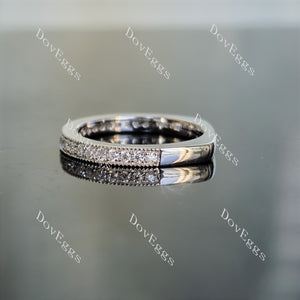 DovEggs radiant pave halo moissanite engagement bridal set (2 rings)
