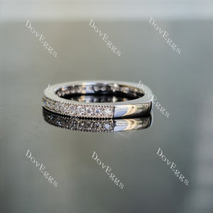 Doveggs round pave moissanite/lab grown diamond wedding band-2.5mm band width