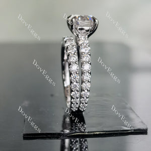 Doveggs round pave moissanite/lab grown diamond wedding band for women (wedding band only)-1.7mm band width