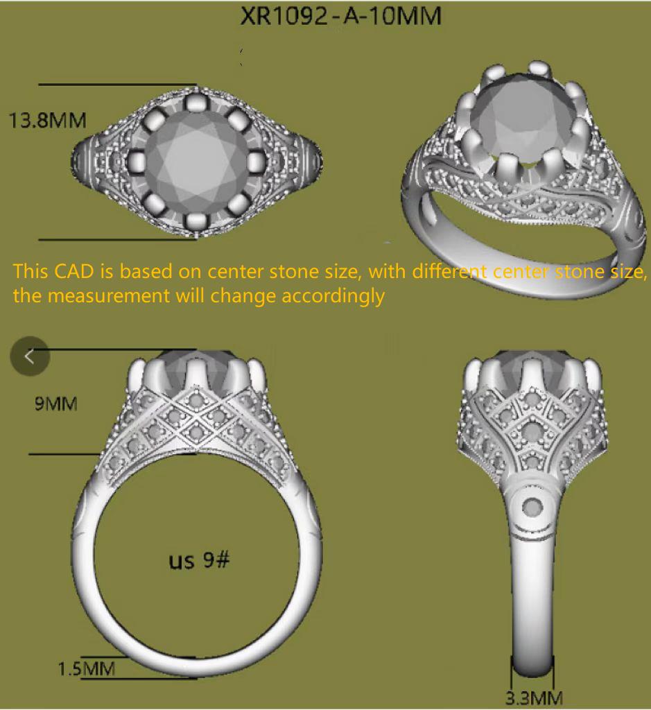 Doveggs smokey spark grey round vintage moissanite engagement ring