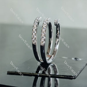 Doveggs round three line pave moissanite/lab grown diamond wedding band-5.3mm band width