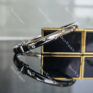 Doveggs round half eternity moissanite/lab grown diamond bangle for women