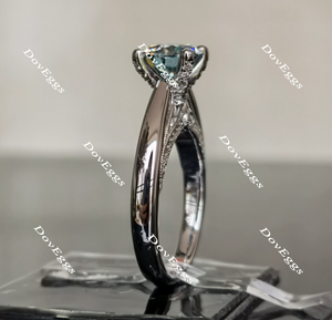 Doveggs Smokey Spark Grey round moissanite engagement ring for women
