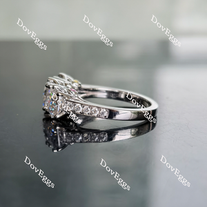 Doveggs cushion three-stone moissanite engagement ring