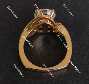 doveggs round art deco moissanite engagement ring for women