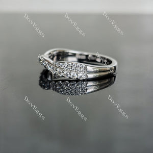 doveggs cushion halo moissanite bridal set (3 rings)