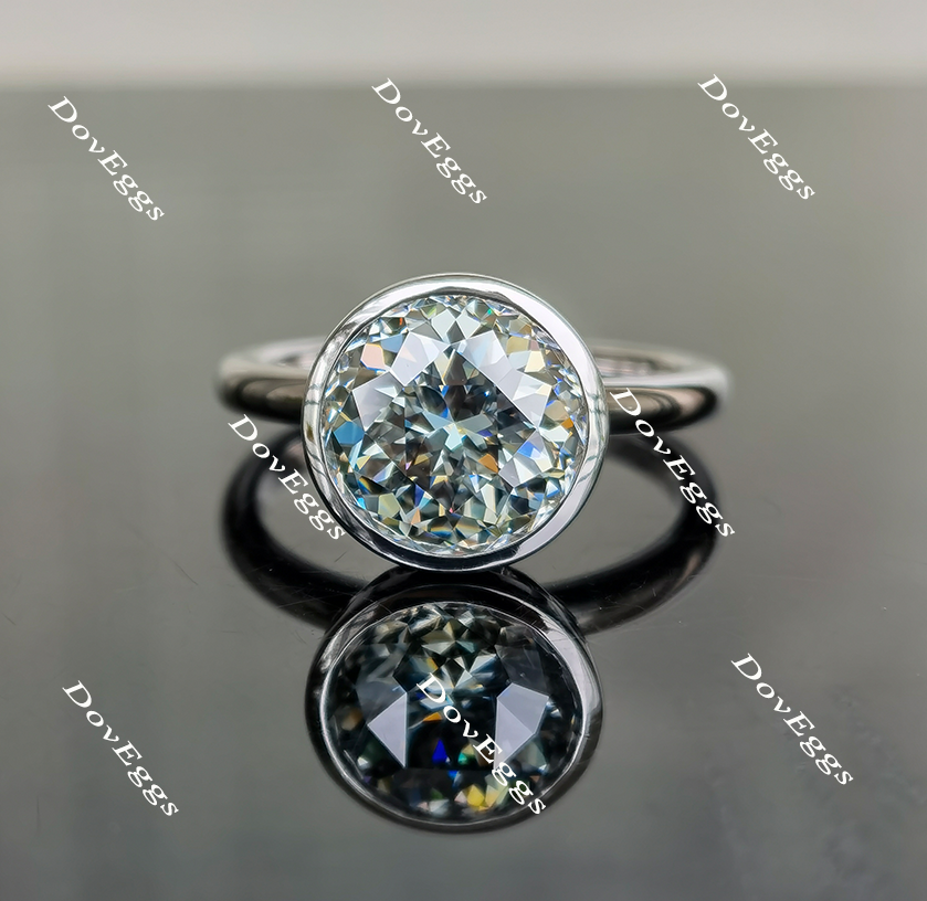 bezel setting moissanite engagement ring