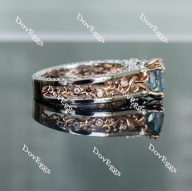 Doveggs Smokey Sparks Grey princess vintage moissanite engagement ring