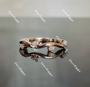 Doveggs leaves shape moissanite/lab grown diamond wedding band for women-1.8mm band width