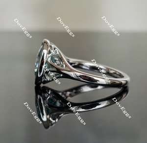 Doveggs Peacock blue solitaire moissanite engagement ring