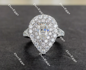 double halo moissanite ring