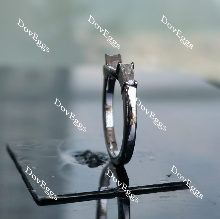 Doveggs baguette moissanite/lab grown diamond wedding band-2.2mm band width