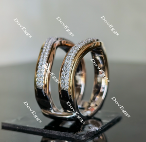 Doveggs round moissanite/lab grown diamond wedding band/enhancer-17.7mm band width