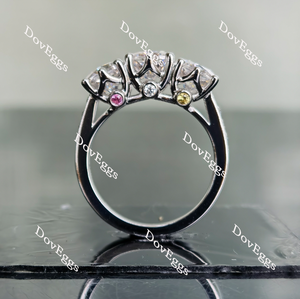 Doveggs cushion three-stone moissanite engagement ring