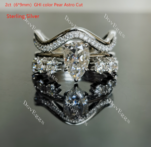 Ciella pear art deco moissanite engagement ring