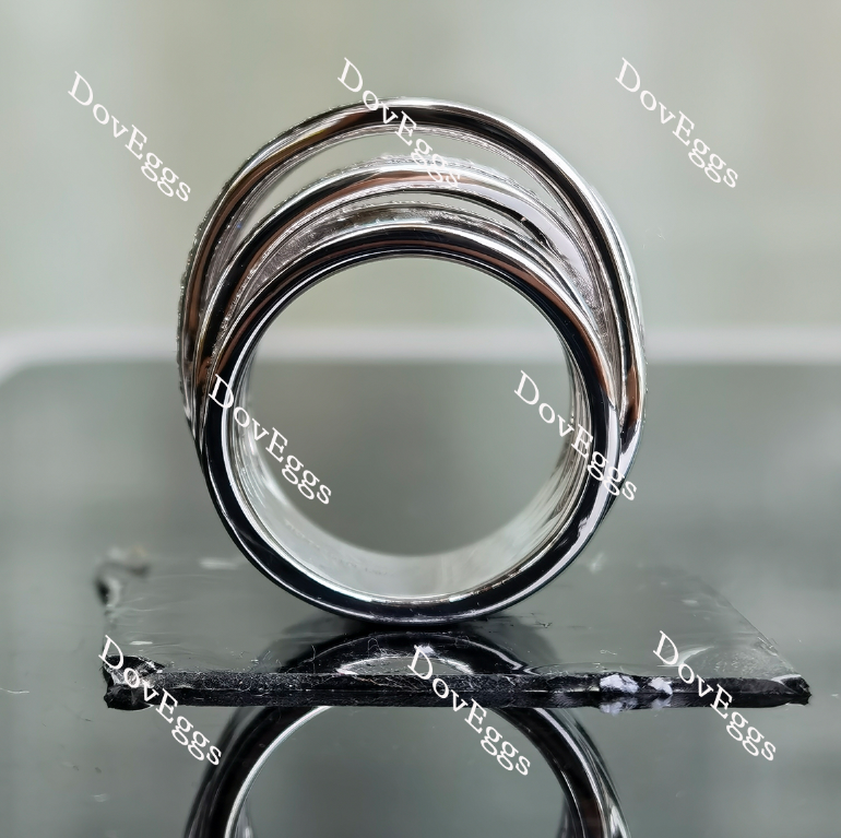 Doveggs round split shank pave moissanite/lab grown diamond wide band-11.4mm band width