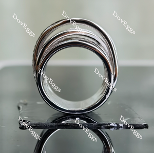 Doveggs round split shank pave moissanite/lab grown diamond wide band-11.4mm band width