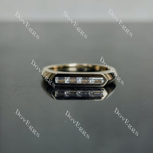 Doveggs baguette bezel moissanite/lab grown diamond wedding band-2.0mm band width