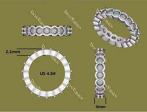 Paula’s 3mm round moissanite/lab grown diamond eternity wedding band-4mm band width