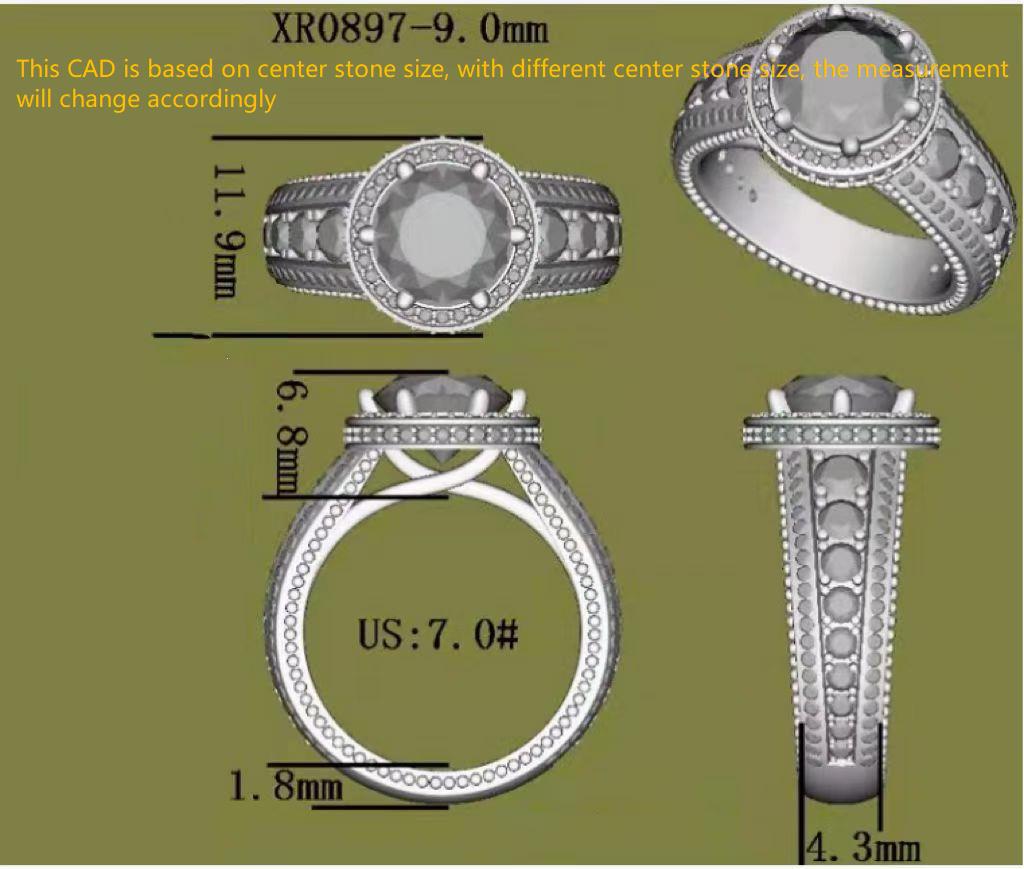 Doveggs round halo moissanite engagement ring