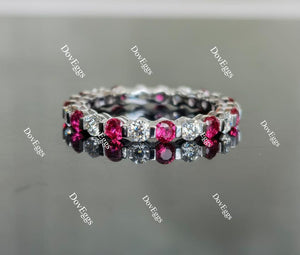 Doveggs 2.5mm moissanite/lab grown diamond & colored gem eternity engagement ring wedding band-2.5mm band width