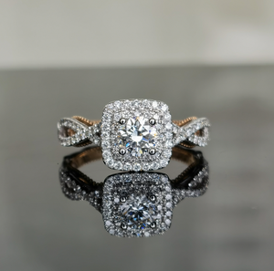 doveggs 0.5 carat round lab created diamond CVD engagement ring(size 7)