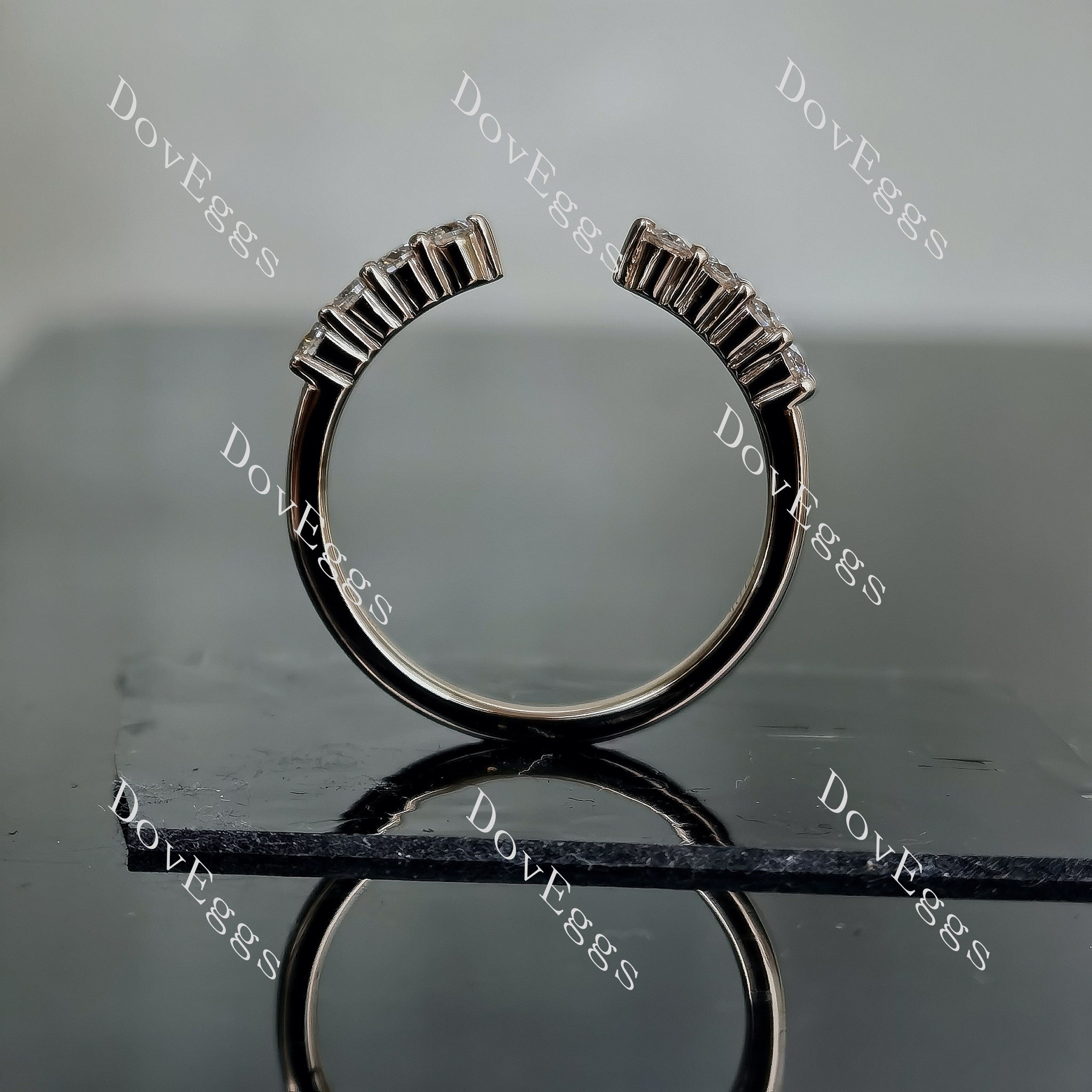 Doveggs round pave moissanite/lab grown diamond wedding band-1.7mm band width