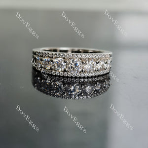 Doveggs round pave moissanite wedding band-3.0mm band width