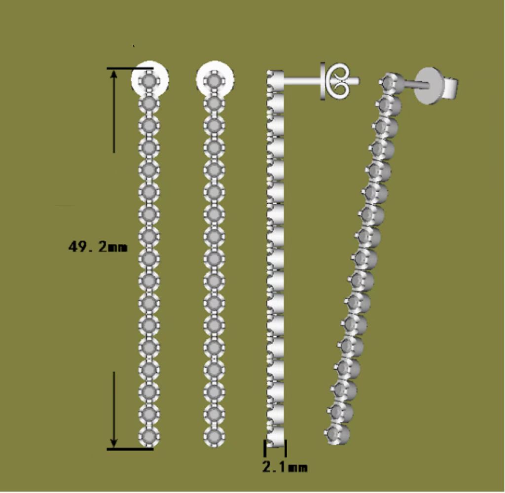 Doveggs round moissanite/lab grown diamond dangle earrings for women