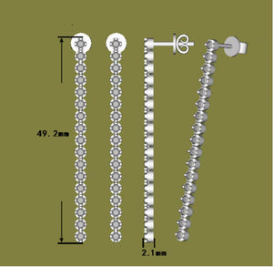 Doveggs round moissanite/lab grown diamond dangle earrings for women