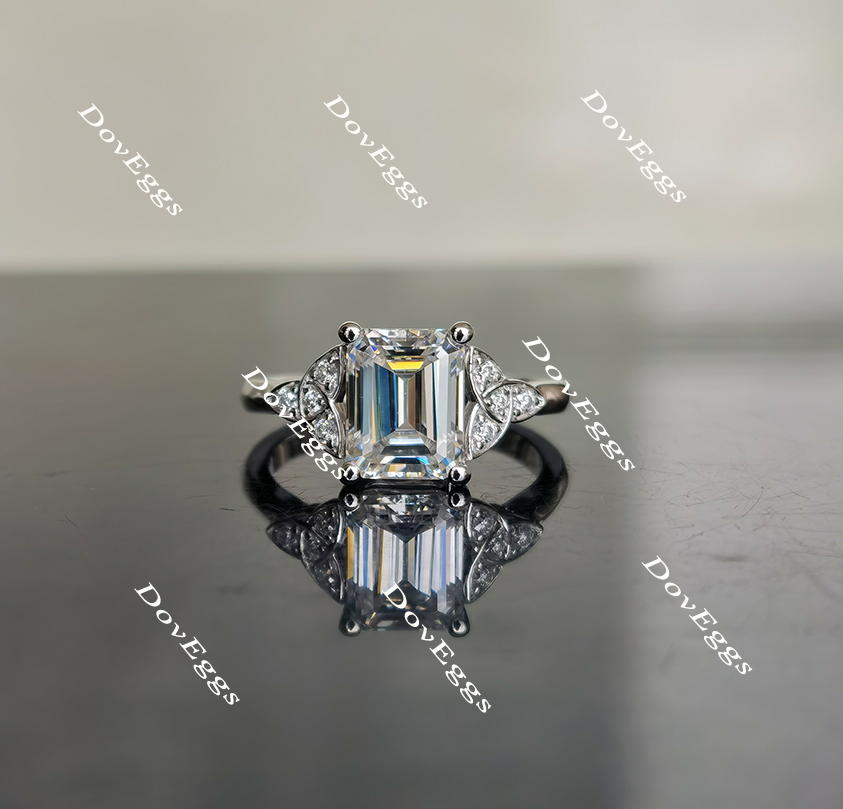 side stone moissanite engagement ring