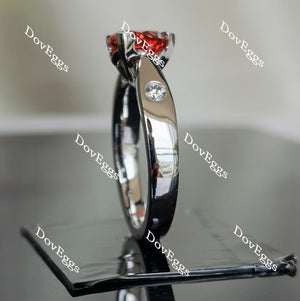 Doveggs fat trillion orange sapphire colored gem engagement ring