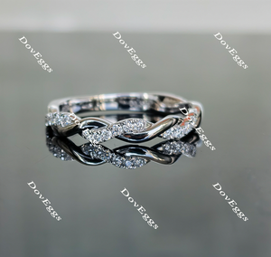curved moissanite wedding band