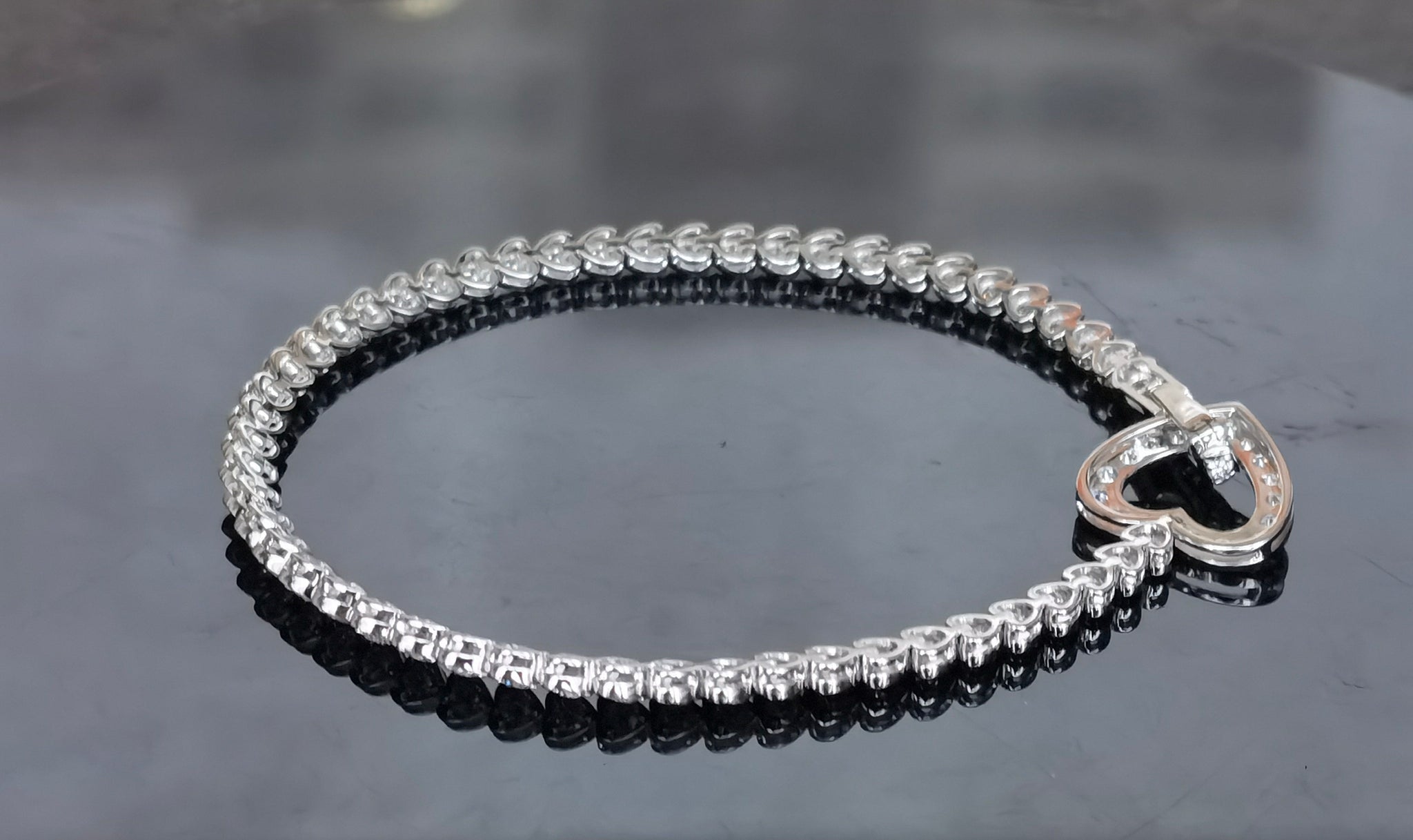 doveggs moissanite/lab grown diamond bracelet with accents 17.5cm length