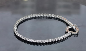 doveggs moissanite/lab create diamond bracelet with accents 17.5cm length