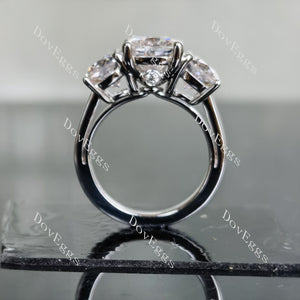 Doveggs cushion three stones moissanite engagement ring