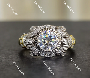 flower shape moissanite ring