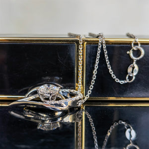 Doveggs premade 18k white gold 1ct moissanite pendant necklace (pendant only)