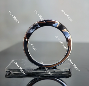 Doveggs round curved moissanite/lab grown diamond wedding band-2.2mm band width